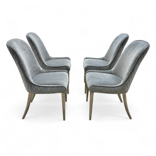 ‘Gabana’ Set of 4 Stone Velvet Dining Chairs