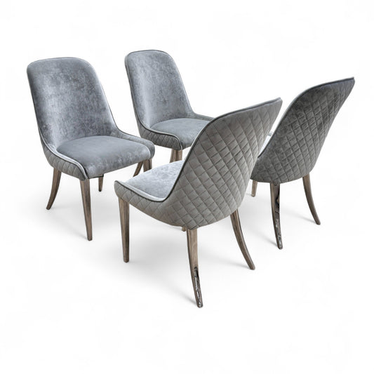 ‘Gabana’ Set of 4 Stone Velvet Dining Chairs