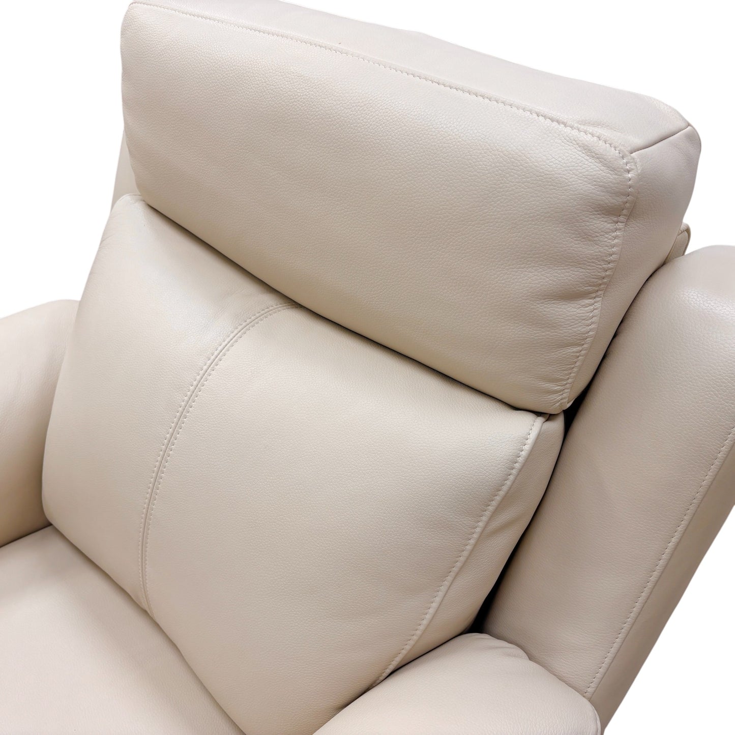 'Sienna' Bone China Leather Power Recliner Armchair with Power Headrest + Small Storage Footstool