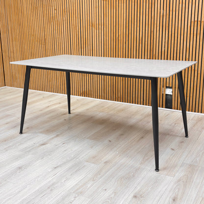 ‘Mason' Grey Ceramic Top 160cm Fixed Dining Table