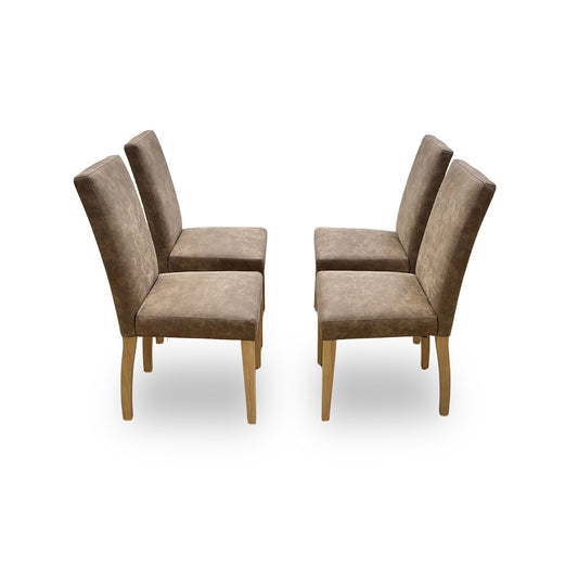 'Augusta' Taupe Nubuck-look Upholstery Dining Chairs - Set of 4