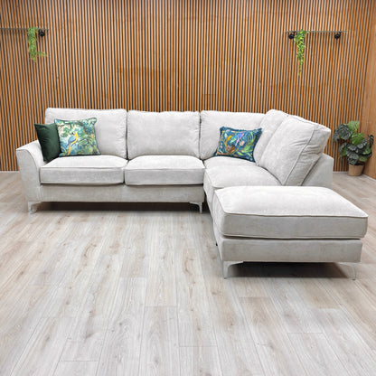 'Legend' Kingston Silver Fabric Right Hand Facing Classic Back Corner Sofa