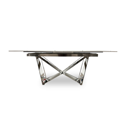 ‘Marvel’ Chrome Ceramic Top Large Extending Dining Table - 200cm