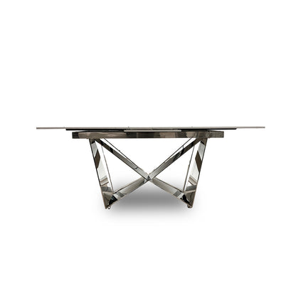 ‘Marvel’ Chrome Ceramic Top Small Extending Dining Table - 160cm
