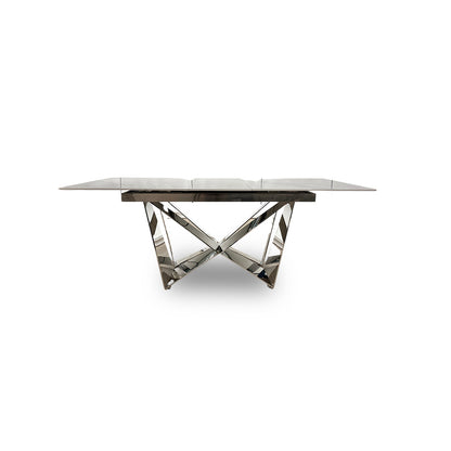 ‘Marvel’ Chrome Ceramic Top Small Extending Dining Table - 160cm