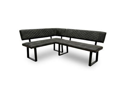 Angled shot of the 'Warrior' LHF corner dining bench, highlighting the connection point of the two bench sections.