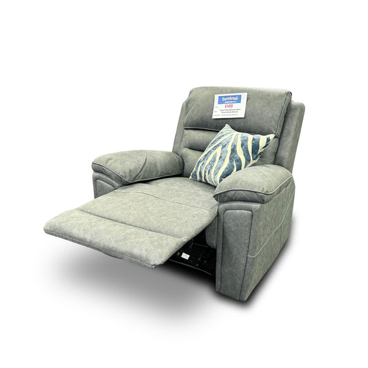 ‘Azzurri’ Grey Endurance Fabric Manual Recliner Armchair