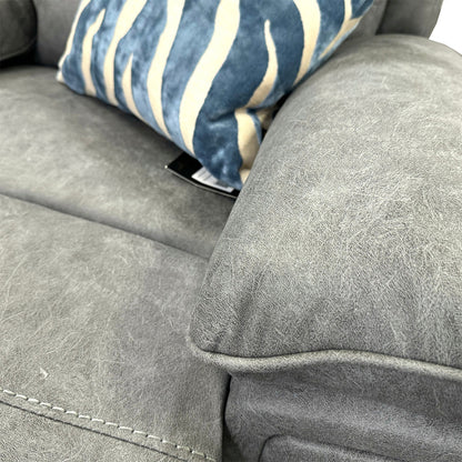‘Azzurri’ Grey Endurance Fabric Manual Recliner Armchair