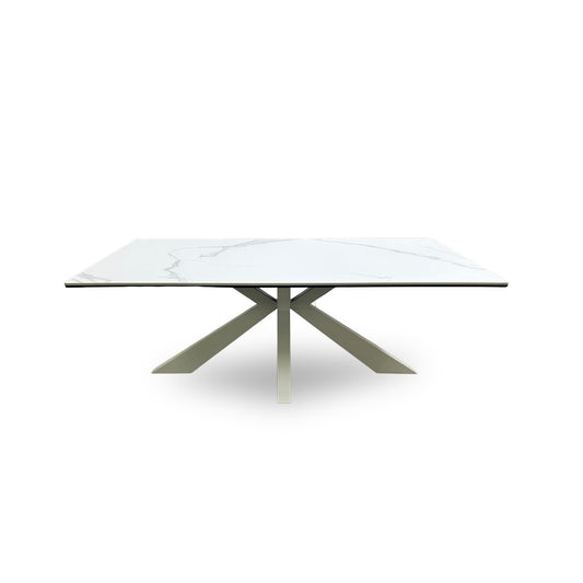 'Glacier' Ice-white Ceramic Top Coffee Table