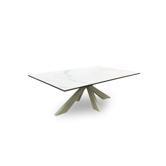 'Glacier' Ice-white Ceramic Top Coffee Table