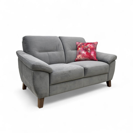 Oak Furnitureland 'Salento' Dark Grey Velvet 2 Seater Sofa