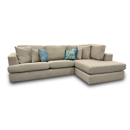 ‘Stratus’ Oatmeal Weave Fabric Right Hand Facing Corner Chaise Sofa