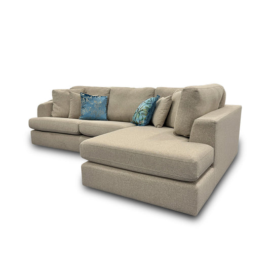 ‘Stratus’ Oatmeal Weave Fabric Right Hand Facing Corner Chaise Sofa