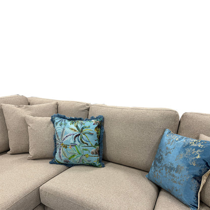 'Stratus' Ashley Oatmeal Weave Fabric Left Hand Facing Corner Chaise Sofa