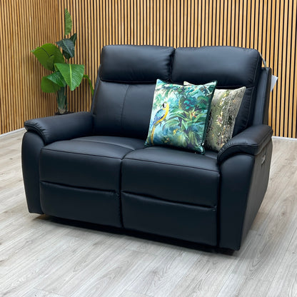 'Kingsmere' Black Leather 2 + 2 Seater Power Recliner with Chair Sofa Set Very.com