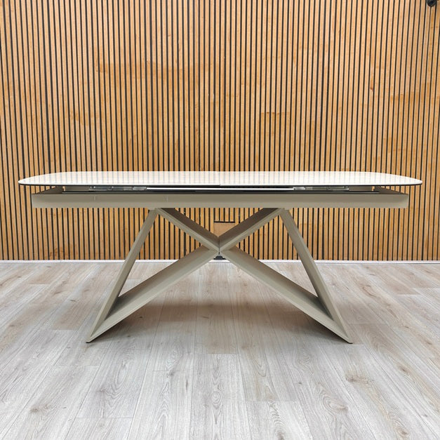 ‘Mirage’ Ceramic Top 180cm Large Pop Up Extending Dining Table – view 3