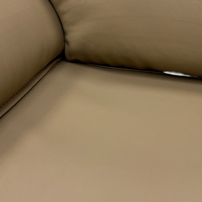 'Lugo' Latte Leather Power Recliner 2 Seater Sofa