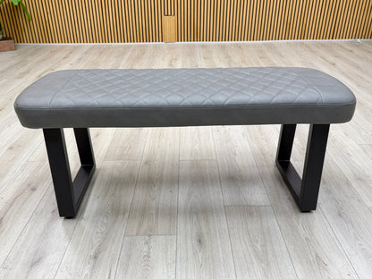 'Venus' Grey Faux Leather Low Dining Bench