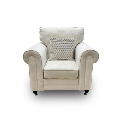 'Melody' Pearl Chenille Fabric Armchair
