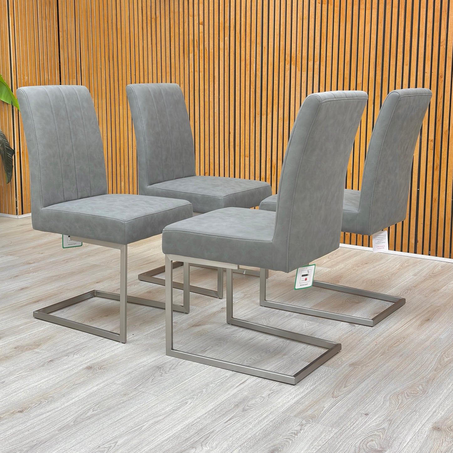 'Grigio' Grey Upholstery Dining Chairs - Set of 4 Furniture Village