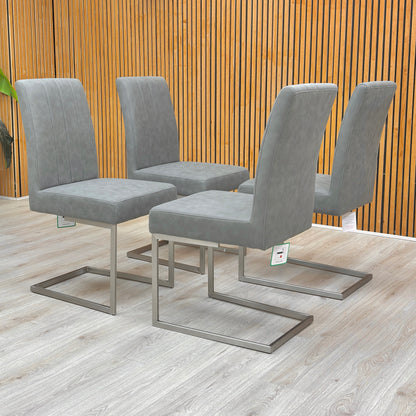 'Grigio' Grey Upholstery Dining Chairs - Set of 4 Furniture Village