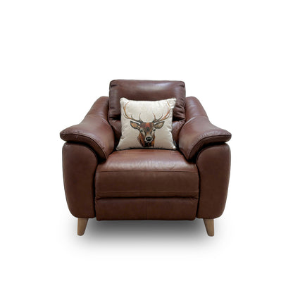 'Francis' Butterscotch Leather Power Recliner Armchair