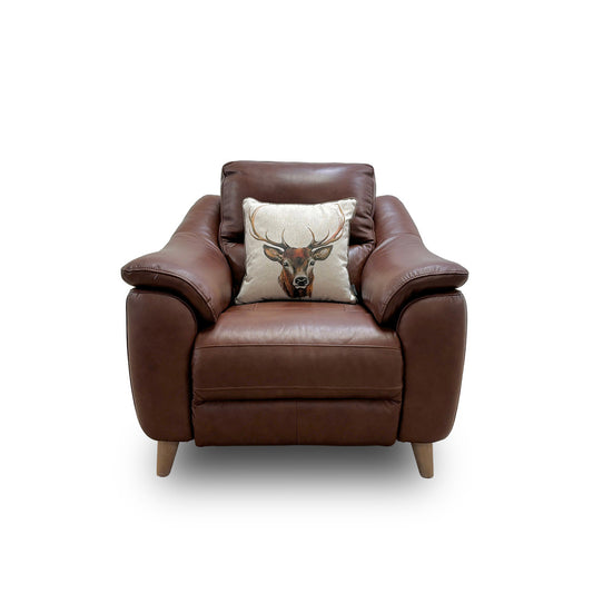 'Francis' Butterscotch Leather Power Recliner Armchair