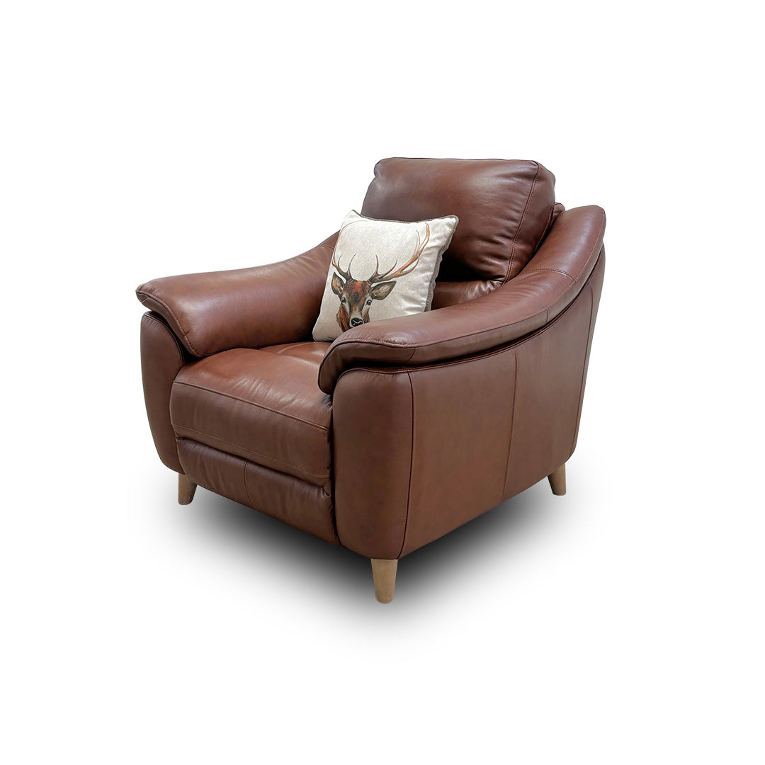 'Francis' Butterscotch Leather Power Recliner Armchair