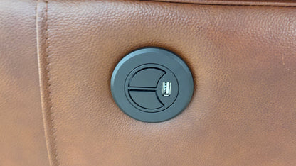 'Francis' Butterscotch Leather Power Recliner Armchair