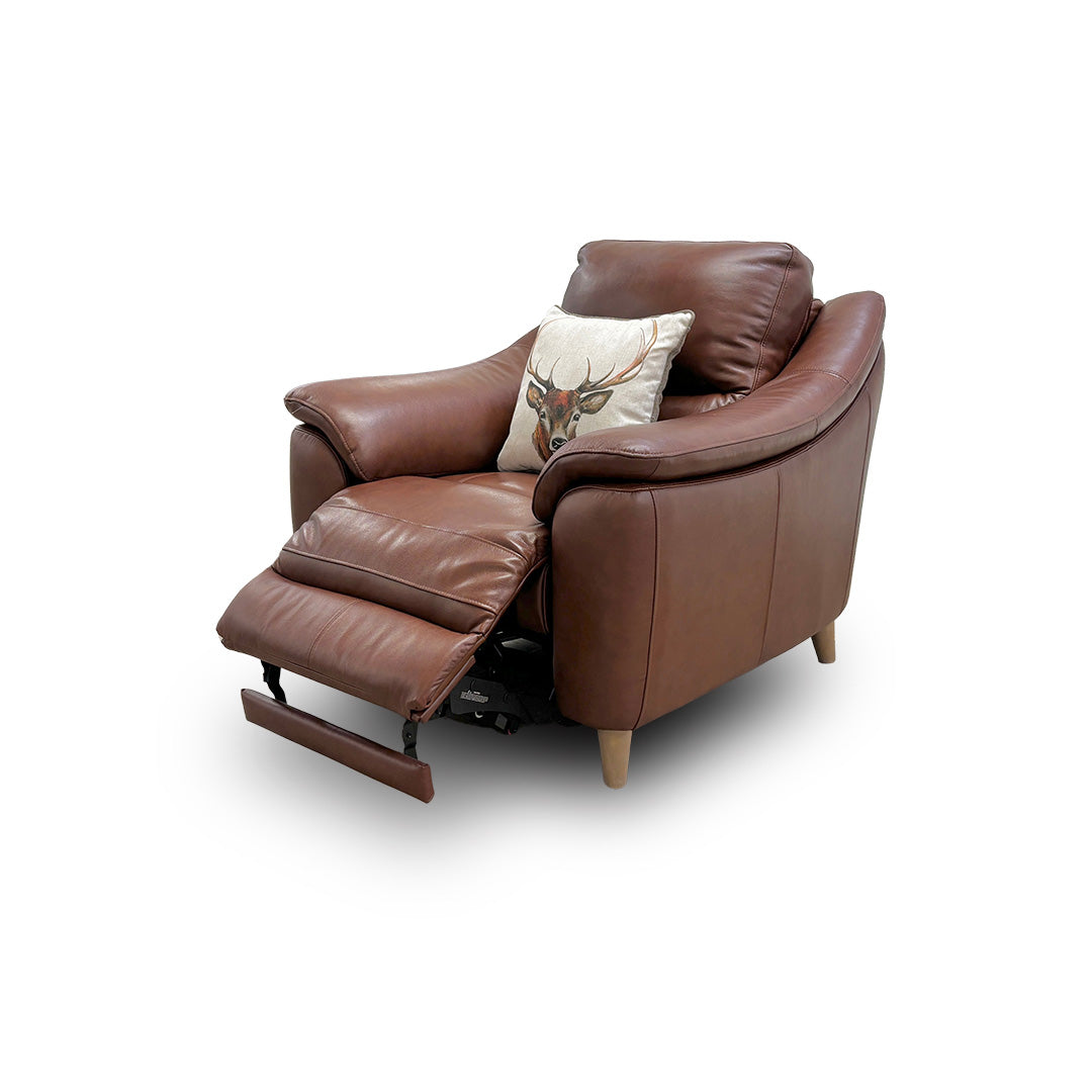 'Francis' Butterscotch Leather Power Recliner Armchair