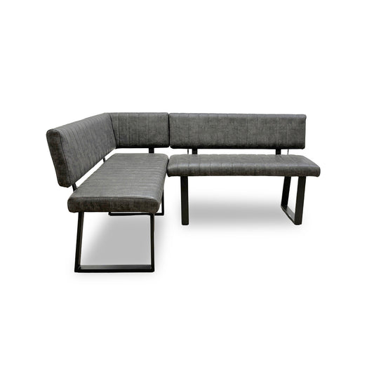 'Brooklyn' Grey Upholstered Corner Dining Bench