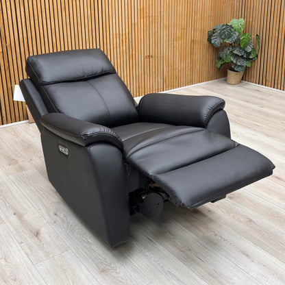 'Kingsmere' Black Leather Power Recliner Chair Very.com