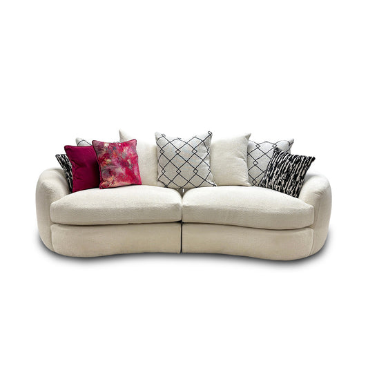 'Bow' Ecru Ivory Boucle 4 Seater Sofa
