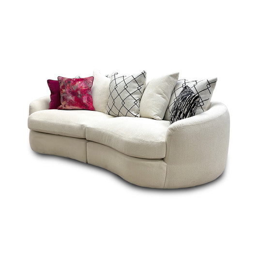 'Bow' Ecru Ivory Boucle 4 Seater Sofa