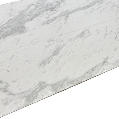'Glacier' Marble Effect 160cm Ceramic Top Extending Dining Table