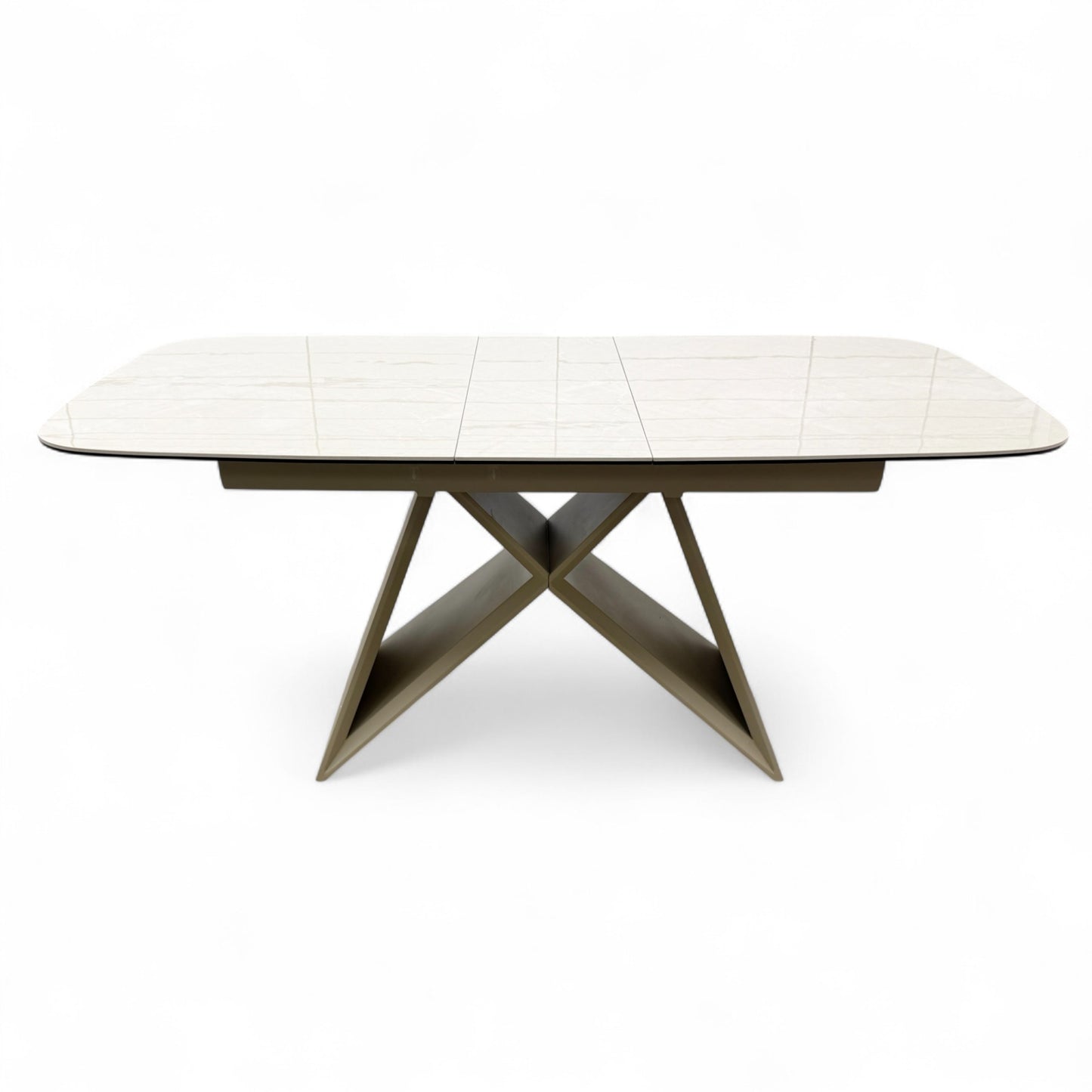 Full view of the Mirage dining table in its extended 170cm position, suitable for seating up to 8 people.