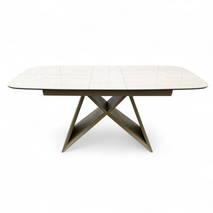 Full view of the Mirage dining table in its extended 170cm position, suitable for seating up to 8 people.