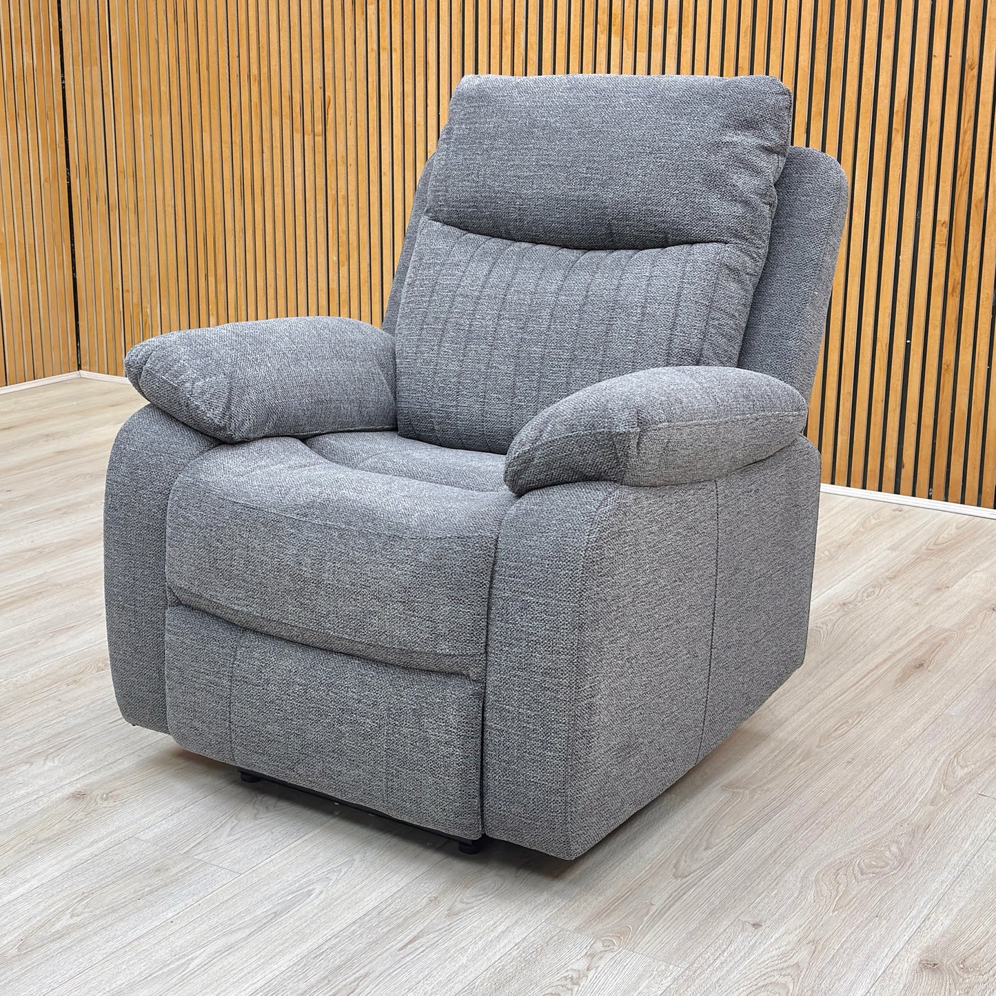‘Brystol' Dark Grey Woven Fabric Power Recliner Chair