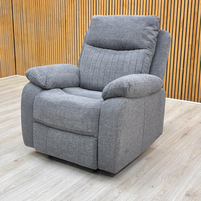 ‘Brystol' Dark Grey Woven Fabric Power Recliner Chair