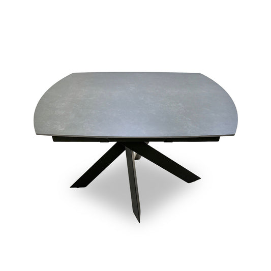 ‘Warrior’ Grey Sintered Stone Swivel Extending Dining Table