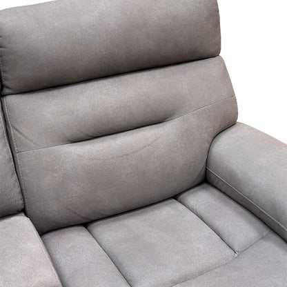 'Cinemax' Nappa Grey Media 2 Seater Fabric Power Recliner Sofa with Power Headrests