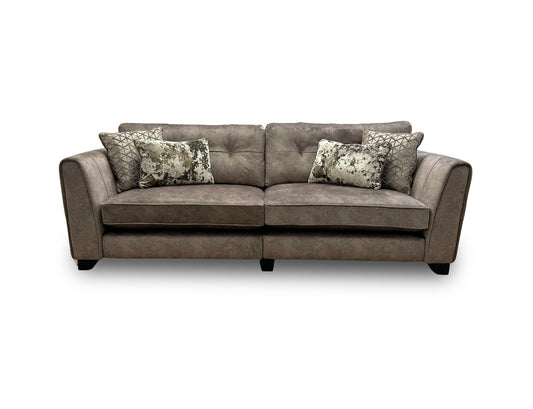 'Ariana' Dapple Chocolate Velvet No Insert 4 Seater Classic Back Split Frame Sofa
