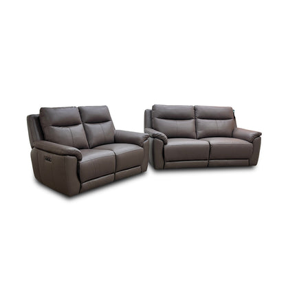 'Bobby' Leather Cat-35/04 Oyster 3 + 2 Power Recliner Sofa Set