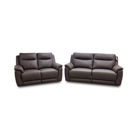 'Bobby' Leather Cat-35/04 Oyster 3 + 2 Power Recliner Sofa Set