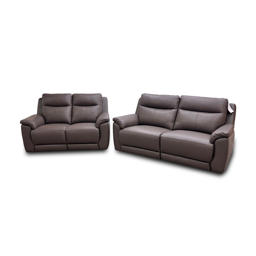 'Bobby' Leather Cat-35/04 Oyster 3 + 2 Power Recliner Sofa Set