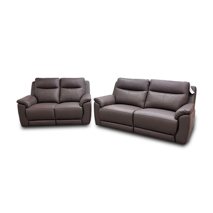 'Bobby' Leather Cat-35/04 Oyster 3 + 2 Power Recliner Sofa Set