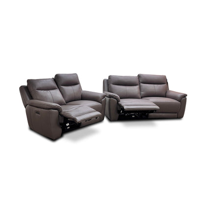 'Bobby' Leather Cat-35/04 Oyster 3 + 2 Power Recliner Sofa Set