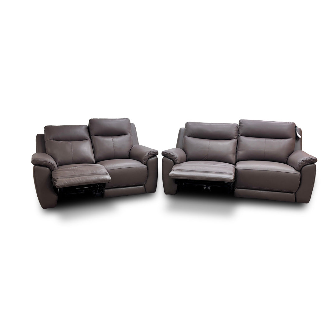 'Bobby' Leather Cat-35/04 Oyster 3 + 2 Power Recliner Sofa Set