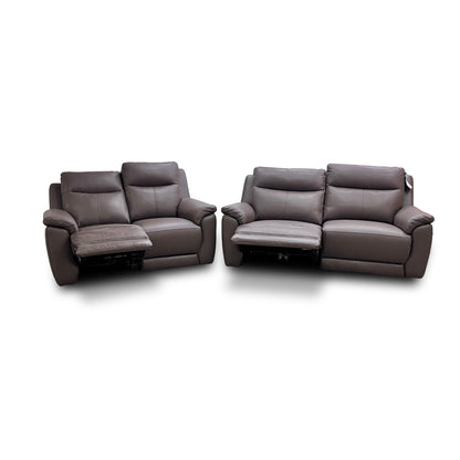 'Bobby' Leather Cat-35/04 Oyster 3 + 2 Power Recliner Sofa Set
