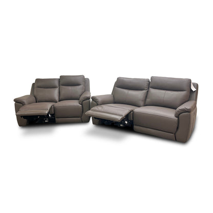 'Bobby' Leather Cat-35/04 Oyster 3 + 2 Power Recliner Sofa Set